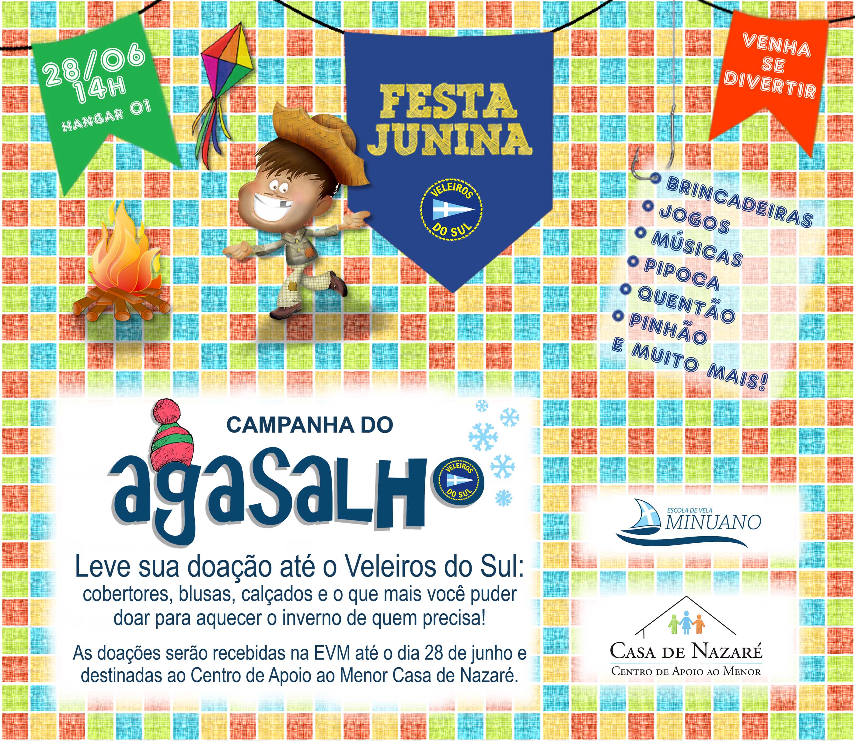 card Junina e Agasalho